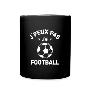 J'peux pas j'ai football - Mug uni - noir - Devant