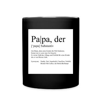 Papa, der - Tasse einfarbig - Schwarz - Vorne