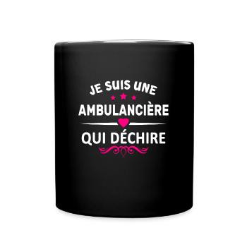 je suis une ambulancière qui déchire - Mug uni - noir - Devant