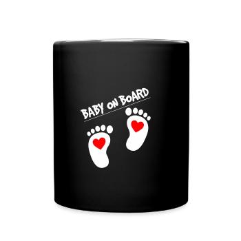 Ein Baby an Board - Tasse einfarbig - Schwarz - Vorne