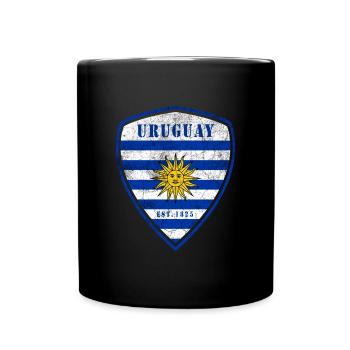 Uruguay Vintage Wappen Design - Tasse einfarbig - Schwarz - Vorne