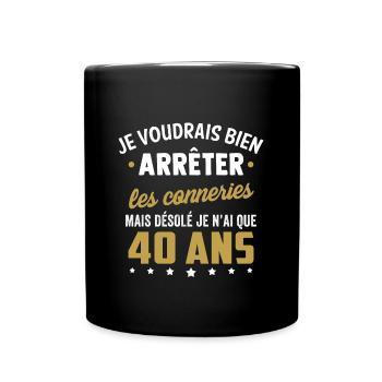 40 ans cadeau d'anniversaire t shirt 40 ans - Mug uni - noir - Devant