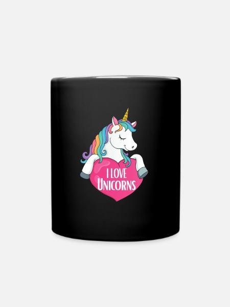 J'adore les licornes Licorne - Mug uni - noir