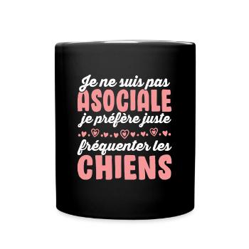 Je préfère juste fréquenter les chiens - Mug uni - noir - Devant