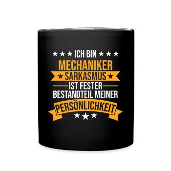 Mechaniker Werkstatt Automechaniker Auto Spruch - Tasse einfarbig - Schwarz - Vorne