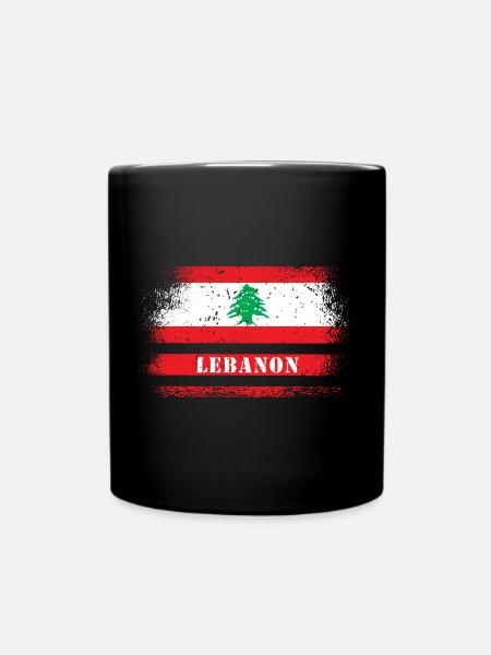 Libanon Vintage Flagge - Tasse einfarbig - Schwarz