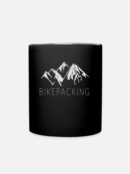 Bikepacking bike mountain bike freedom gift - Full Colour Mug - black