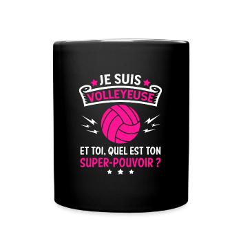 volleyeuse super-pouvoir ? - Mug uni - noir - Devant