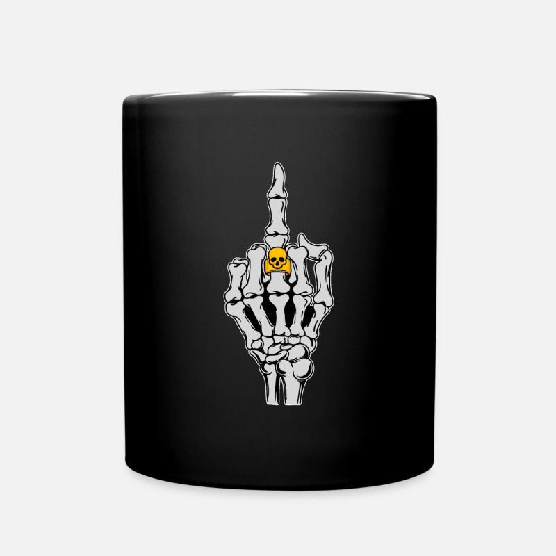 Skelett Rocker Rockmusik Heavy Metal Hardrock Cool - Tasse einfarbig - Schwarz