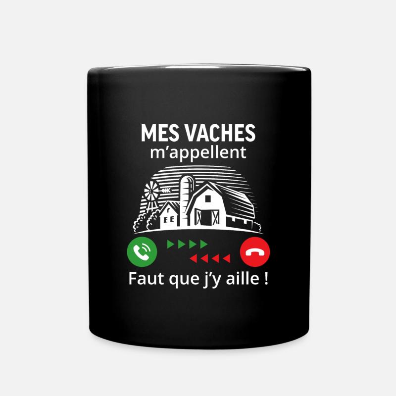 mes vaches m'appellent ...faut que j'y aille ! - Mug uni - noir