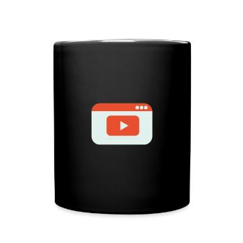 Videoabspielfenster Icon - Tasse einfarbig - Schwarz - Vorne