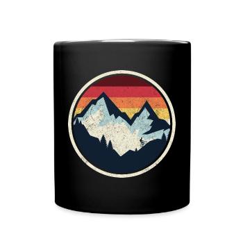Retro Ridge Sunset Mountainbike - Tasse einfarbig - Schwarz - Vorne