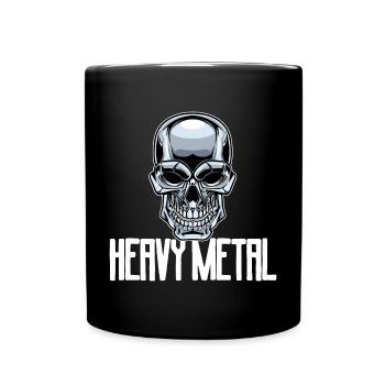 Heavy metal metal music rock music skull music - Full Colour Mug - black - Front