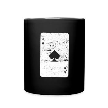 Poker poker cartes jeu de cartes as de pique - Mug uni - noir - Devant