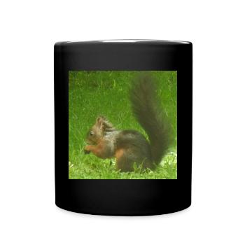 Eichhörnchen Tier Tierliebe Tierfreund Liebe - Tasse einfarbig - Schwarz - Vorne