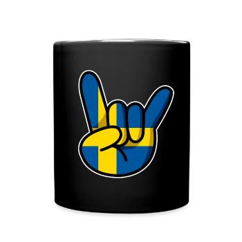 POMMESGABEL SCHWEDEN | METAL | ROCK - Tasse einfarbig - Schwarz - Vorne