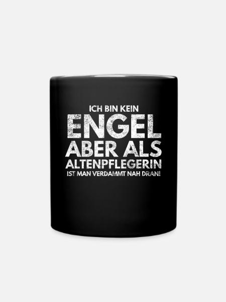 Altenpflegerin Engel Plegekraft Geschenk - Tasse einfarbig - Schwarz