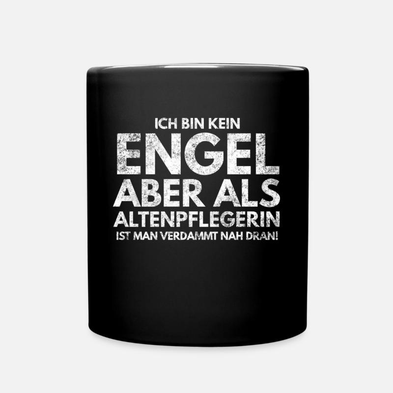 Altenpflegerin Engel Plegekraft Geschenk - Tasse einfarbig - Schwarz