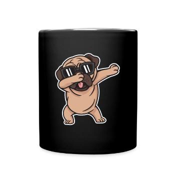Dab Dabbing Pug Dog Chien Danse Tendance Tendance - Mug uni - noir - Devant