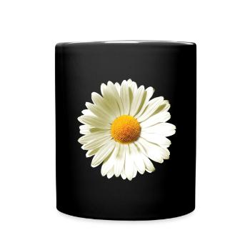 Gänseblümchen | Daisy flower power - Tasse einfarbig - Schwarz - Vorne