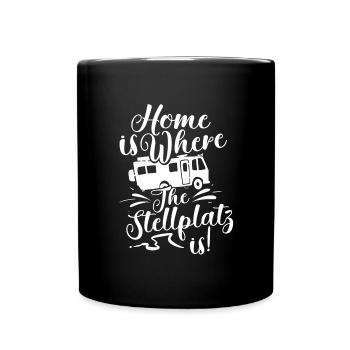 Camper Camping - Tasse einfarbig - Schwarz - Vorne