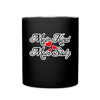 KInd Baby Eltern Familie Stolz Spruch - Tasse einfarbig - Schwarz - Vorne
