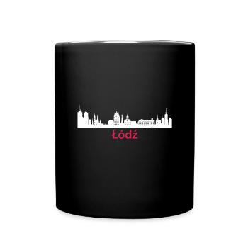 Lodz Poland Capital City Skyline Łódź Polska - Full Colour Mug - black - Front