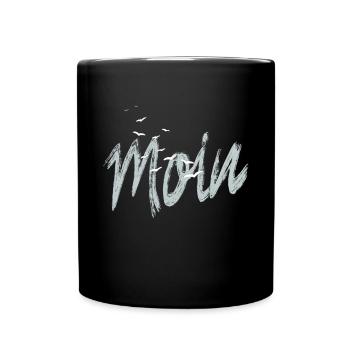 Moin Möwen - Tasse einfarbig - Schwarz - Vorne