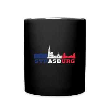 Strasburg City Skyline France Landmark Map - Full Colour Mug - black - Front