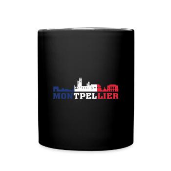 Montpellier City Skyline France Landmark Map - Full Colour Mug - black - Front