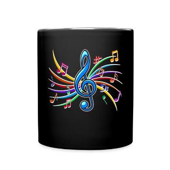 Music party party music dancing clef beat - Full Colour Mug - black - Front