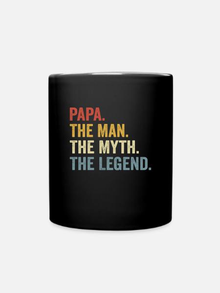Papa the man the myth the legend - Mug uni - noir