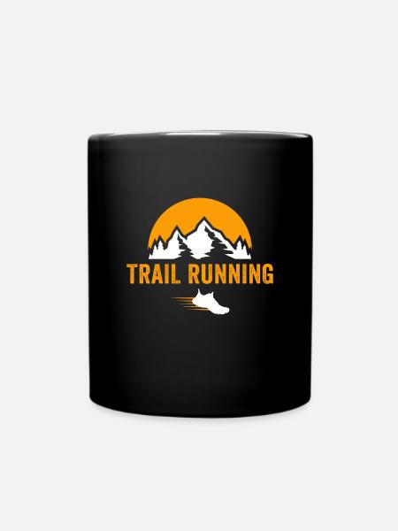 Trailrunning Berglauf T-Shirt - Tasse einfarbig - Schwarz