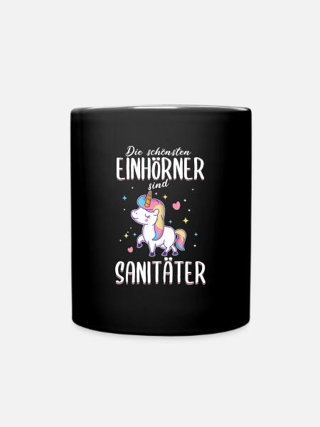 Rettungssanitäter Sanitäterin Einhorn Sanitäter - Tasse einfarbig - Schwarz