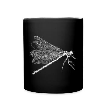 Vintage Libelle - Tasse einfarbig - Schwarz - Vorne