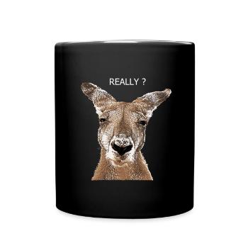 Kangaroo really? - Full Colour Mug - black - Front