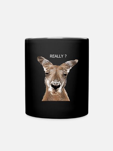 Känguru really? - Tasse einfarbig - Schwarz