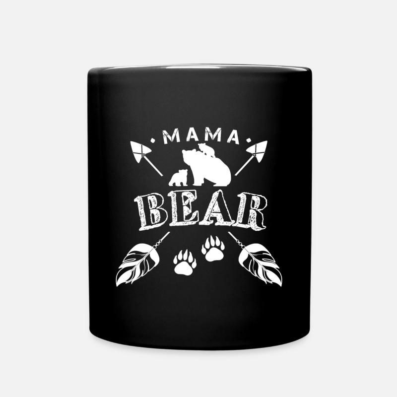 Maman ours mignon famille boho flèche 2 - Mug uni - noir