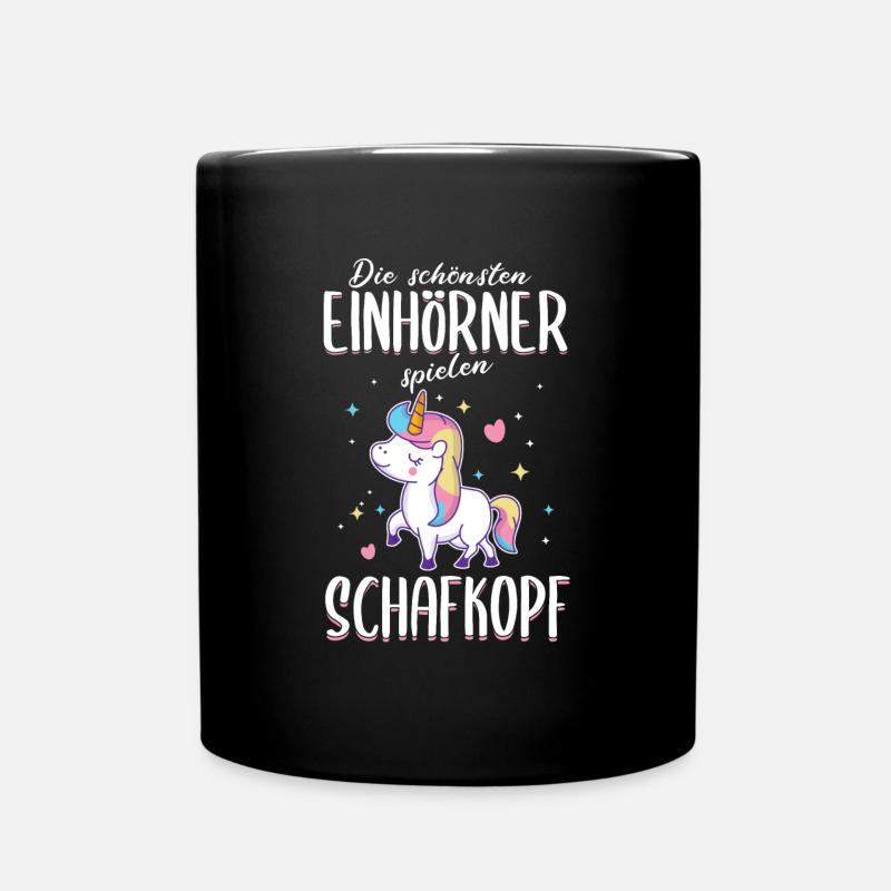 Schafkopfen Schafkopf Kartenspiel Einhorn Spruch - Tasse einfarbig - Schwarz