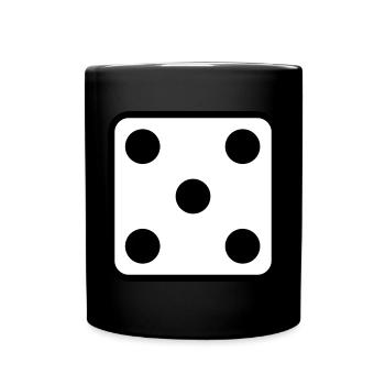 Würfel Symbol Design zum personalisieren - Tasse einfarbig - Schwarz - Vorne