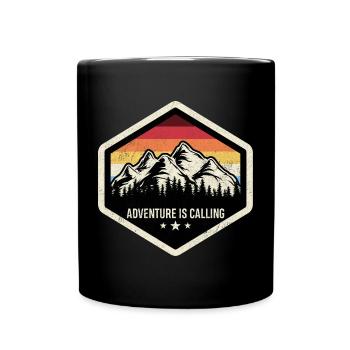 Adventure Is Calling Mountain Crest - Full Colour Mug - black - Front