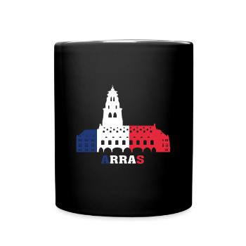 Arras City Skyline Frankreich Landmark Map - Tasse einfarbig - Schwarz - Vorne