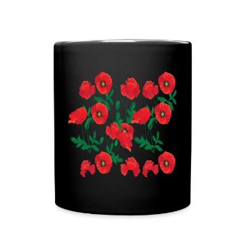 Flowers Poppy shrub Corn poppy flower shrub - Full Colour Mug - black - Front
