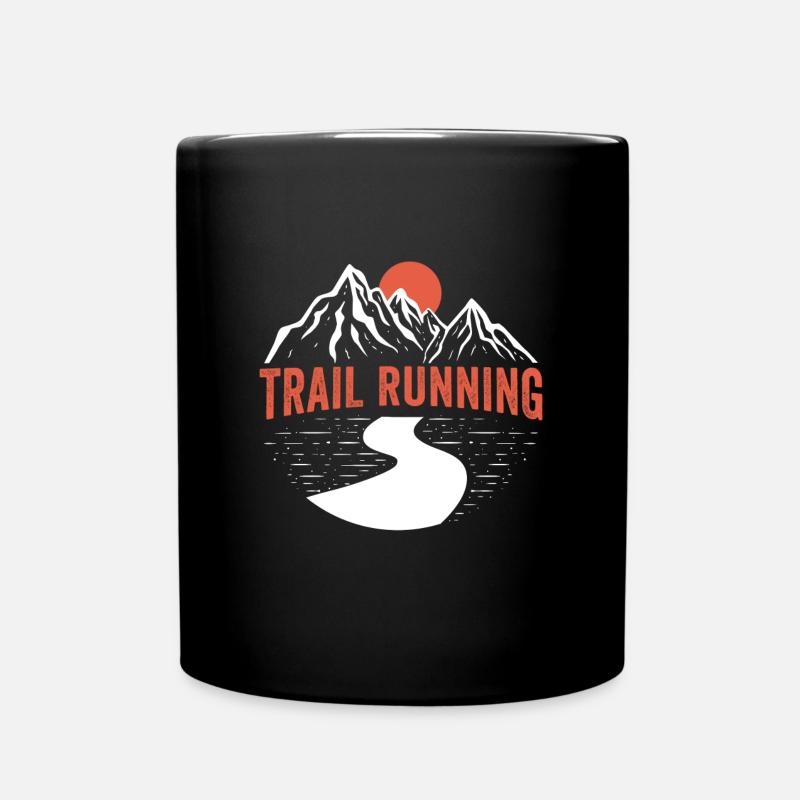trail running t shirt course en montagne - Mug uni - noir