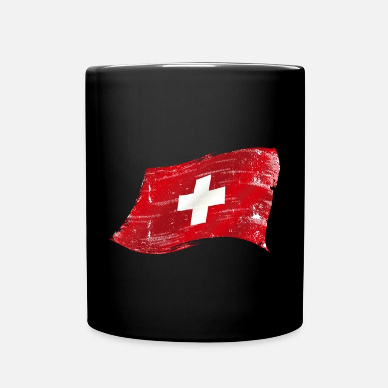 Flagge Schweiz, Drapeau suisse, Bandiera svizzera - Mug uni - noir
