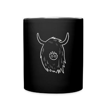 Doodle de vache des Highlands - Mug uni - noir - Devant