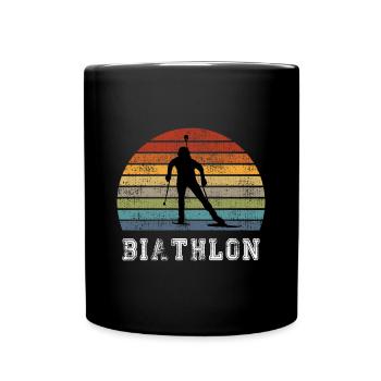 Biathlon Vintage Design / Geschenkidee - Tasse einfarbig - Schwarz - Vorne