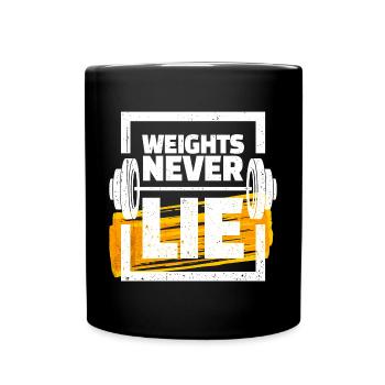 Weights dumbbell training gym bodybuilding - Full Colour Mug - black - Front