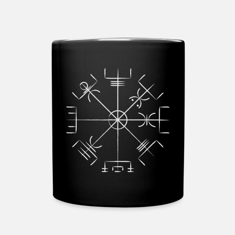 Vegvisir Wikinger Symbol - Tasse einfarbig - Schwarz