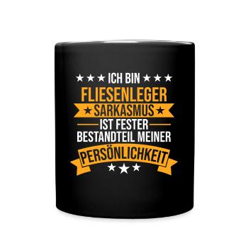 Fliesenleger Handwerker Bauarbeiter Beruf Spruch - Tasse einfarbig - Schwarz - Vorne